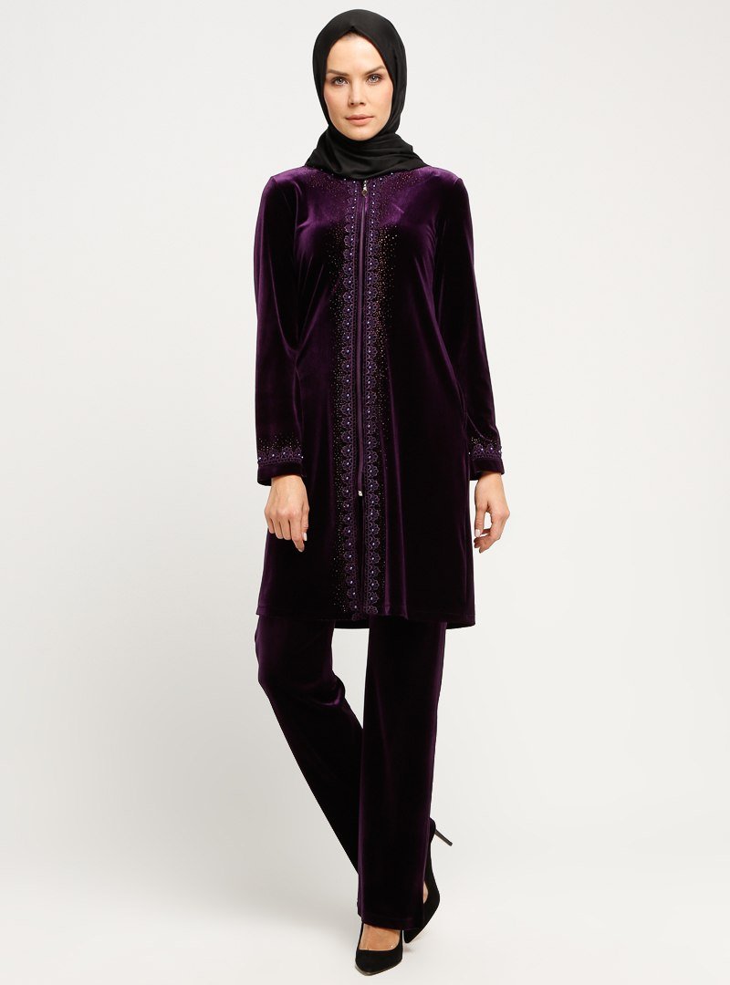 Ginezza Mürdüm Tunik&amp;Pantolon Takım