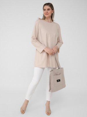 Vanilya Büyük Beden Doğal Kumaşlı Sade Tunik