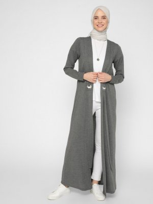 Antrasit Pamuk Kumaştan Kap