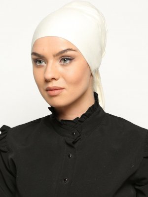 Ekru (Krem) Dikişsiz Bone