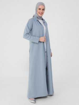 Soğuk Mavi Çıtçıtlı Hakim Yaka Kap Soğuk Mavi Çıtçıtlı Hakim Yaka Kap