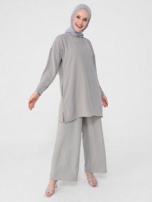 Gri Aerobin Tunik&Pantolon İkili Takım Gri Aerobin Tunik&Pantolon İkili Takım