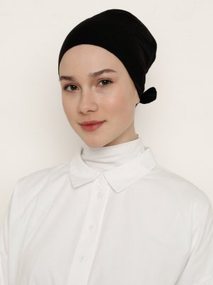 Siyah Hazır Topuz Bone Siyah Hazır Topuz Bone