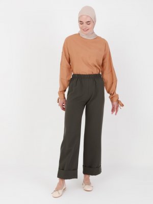 Haki Beli Lastikli Pantolon Haki Beli Lastikli Pantolon