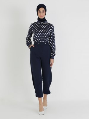 Lacivert Beli Lastikli Pantolon Lacivert Beli Lastikli Pantolon