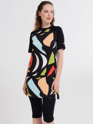 Siyah Yarım Kapalı Mayo