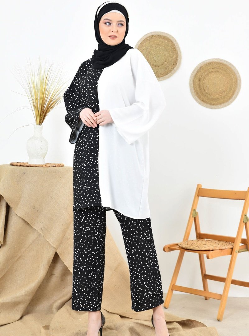 Tuncay Siyah Tunik&amp;Pantolon İkili Takım
