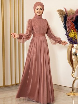 Soğan Kabuğu Sükse Abiye Elbise Soğan Kabuğu Sükse Abiye Elbise