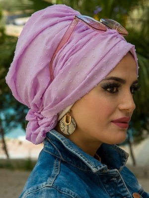 Lila Sade Hazır Türban