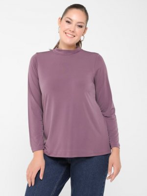 Mistik Mor Büyük Beden Düz Renk Tunik