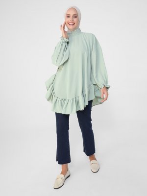 Mint Volan Detaylı Aerobin Tunik Mint Volan Detaylı Aerobin Tunik