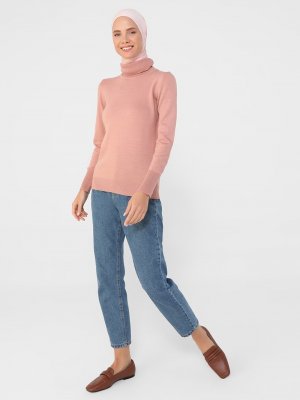 Rose Boğazlı Yaka Triko Kazak