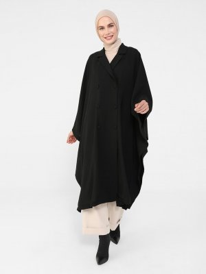 Siyah Düğme Detaylı Aerobin Kap