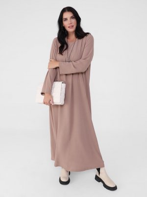 Camel Büyük Beden Kolyeli Elbise Camel Büyük Beden Kolyeli Elbise