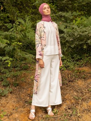 Ekru Bol Paça Pantolon Ekru Bol Paça Pantolon