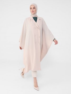 Açık Vizon Düğme Detaylı Aerobin Kap