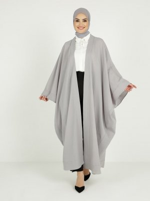 Gri Dökümlü Abaya