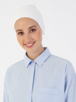 Krem Pamuk Geniş Ebatlı Bone