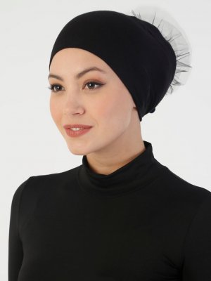 Siyah Düşük Topuzlu Bone Siyah Düşük Topuzlu Bone