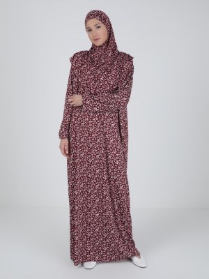 Bordo Kendinde Şal & Elbise İkili Takım Bordo Kendinde Şal & Elbise İkili Takım