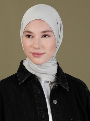 Açık Gri Penye Eşarp
