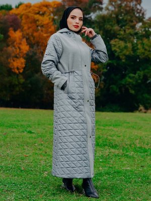 Gri Çıtçıtlı Kaşe Kaban Gri Çıtçıtlı Kaşe Kaban