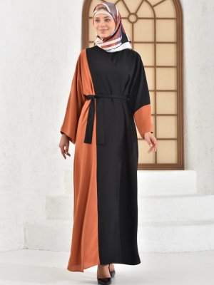 Siyah Taba Önü Açık Garnili Ferace Siyah Taba Önü Açık Garnili Ferace