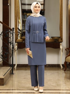 İndigo Asil Tunik & Pantolon İkili Takım İndigo Asil Tunik & Pantolon İkili Takım