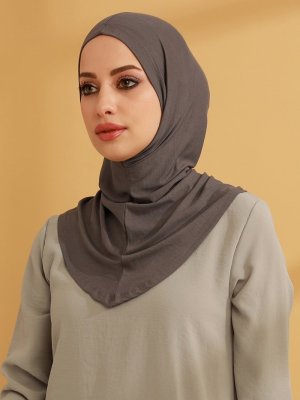 Gri Pratik Jersey Hazır Türban Gri Pratik Jersey Hazır Türban