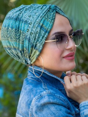 Turkuaz Batik Burgu Bone