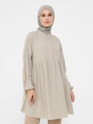 Bej Nopeli Rahat Kesim Tunik Bej Nopeli Rahat Kesim Tunik