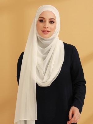 Ekru İç Boneli Şifon Hazır Türban Ekru İç Boneli Şifon Hazır Türban