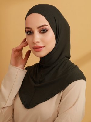 Haki Pratik Jersey Hazır Türban Haki Pratik Jersey Hazır Türban