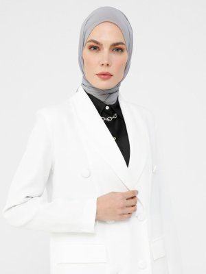 Off White Cep Detaylı Blazer Ceket Off White Cep Detaylı Blazer Ceket
