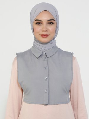 Gri Pamuk Kumaşlı Tunik