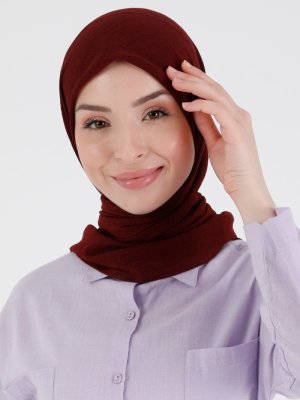 Bordo Viskon Krinkıl Eşarp