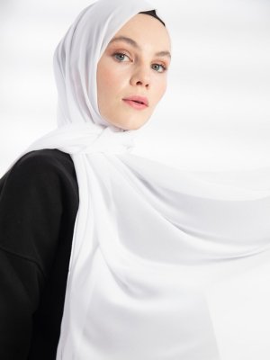 Beyaz Şifon Şal