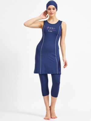 Koyu Lacivert Havuz Mayosu