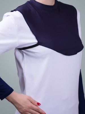 Lacivert Boyunluk Viskon Kumaş Düz