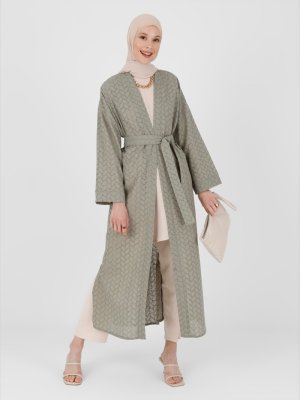 Kekik Doğal Kumaşlı Fistolu Kendi Kumaşından Kemerli Pamuk Ferace Kimono Kekik Doğal Kumaşlı Fistolu Kendi Kumaşından Kemerli Pamuk Ferace Kimono