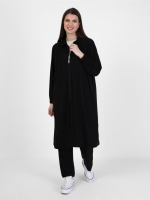 Siyah Büyük Beden Kap & Pantolon İkili Takım