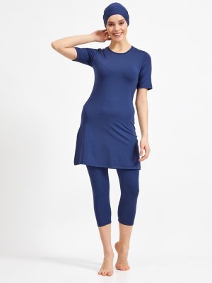 Koyu Lacivert Havuz Mayosu