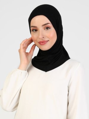 Siyah Asya Taşlı Bone