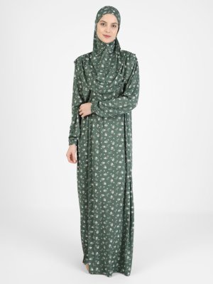 Yeşil Çiçekli Namaz Elbisesi Yeşil Çiçekli Namaz Elbisesi