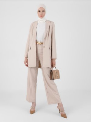 Taş Astarlı Cep Detaylı Blazer Ceket