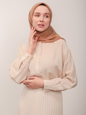 Sütlü Kahve Pamuk Eşarp