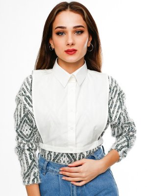 Bej Gömlek Yaka Boyunluk