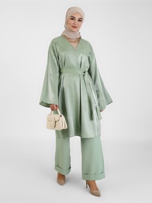 Yeşil Kuşak Detaylı Kimono