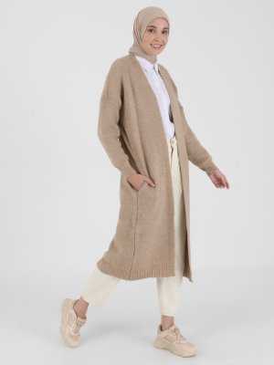 Vizon Gizli Cepli Triko Hırka