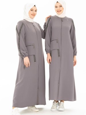 Gri Şerit Detaylı Spor Ferace Gri Şerit Detaylı Spor Ferace